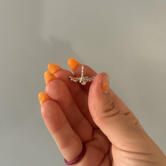 Silver Blue Red Dragonfly Pin Jewels Lapel Small Collector Jewelry Vintage - Picture 6 of 6